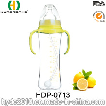 Garrafa de alimentação plástica do bebê padrão livre do pescoço de BPA (HDP-0713)